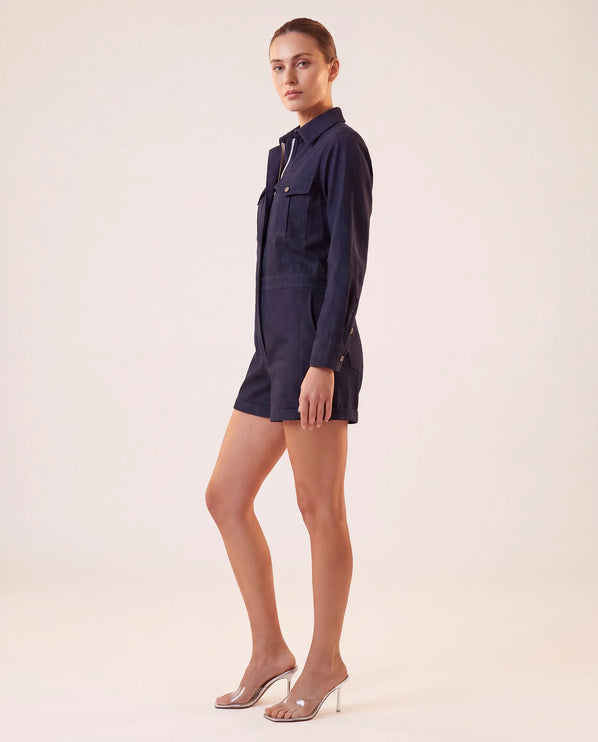 THE MARCELLA ROMPER IN MIDNIGHT INDIGO