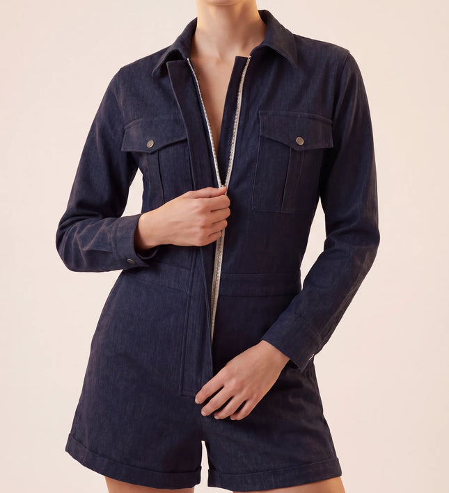 THE MARCELLA ROMPER IN MIDNIGHT INDIGO