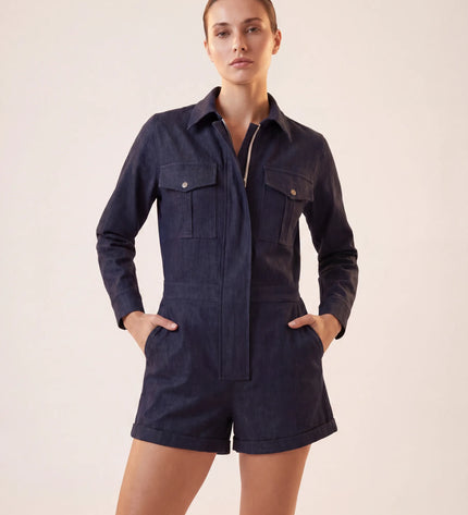 THE MARCELLA ROMPER IN MIDNIGHT INDIGO