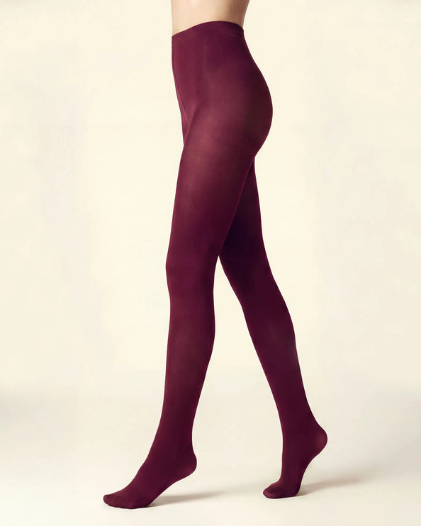 80 Denier Fine Wine Tights