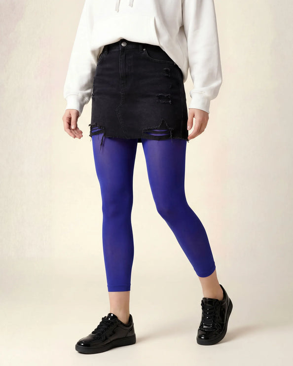 Electric Royal Blue Footless Tights