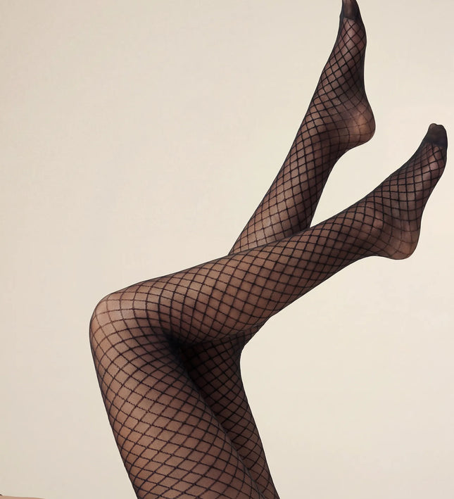 Fishnet Effect Tights - Black
