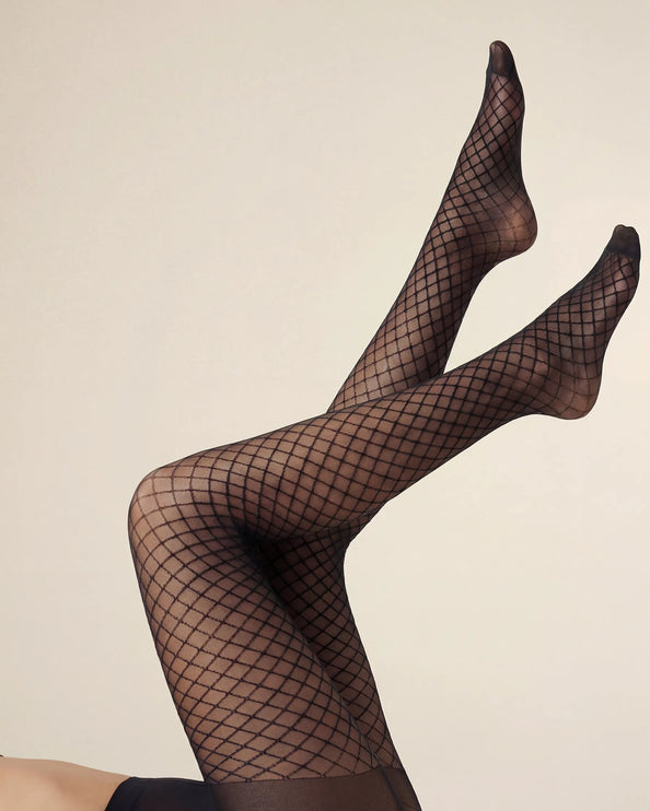 Fishnet Effect Tights - Black
