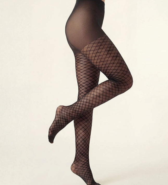 Fishnet Effect Tights - Black