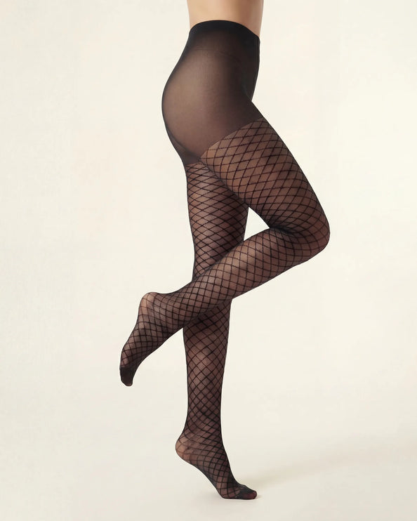 Fishnet Effect Tights - Black