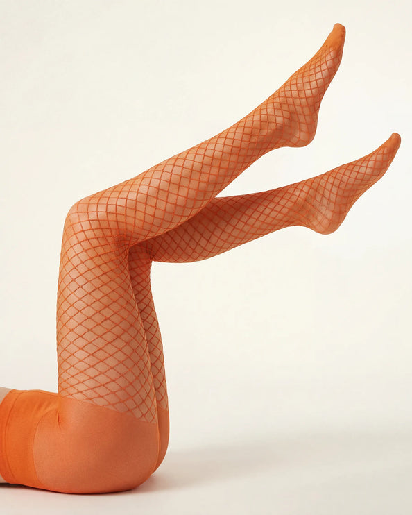 Fishnet Effect Tights - Pumkin Pie