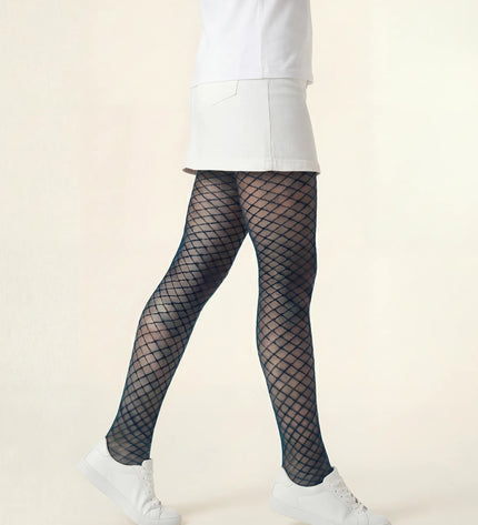 Fishnet Effect Tights - Teal