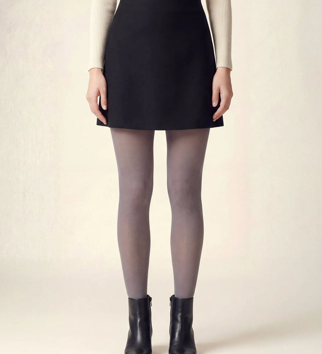 Charcoal Grey Footless Tights
