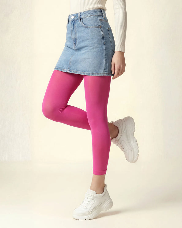 Hot Pink Starburst Footless Tights