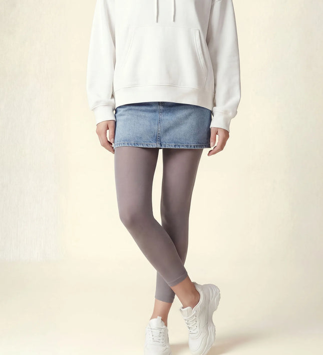 Pale Grey Footless Tights