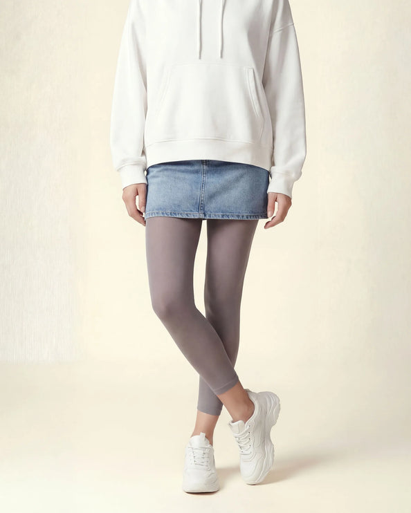 Pale Grey Footless Tights
