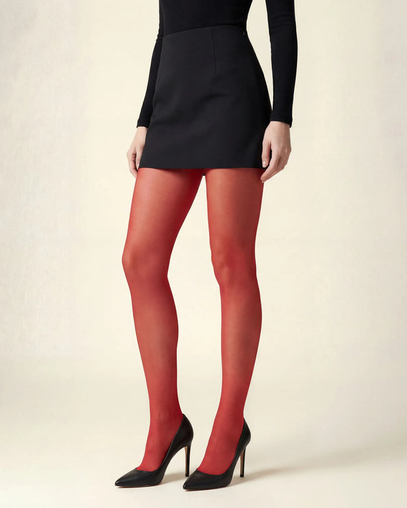 50 Denier Red Passion Tights