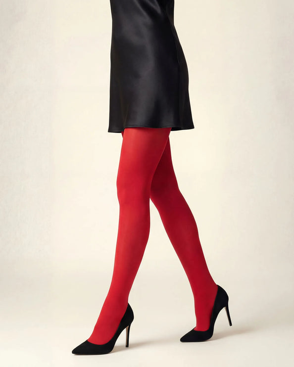 80 Denier Red Passion Tights
