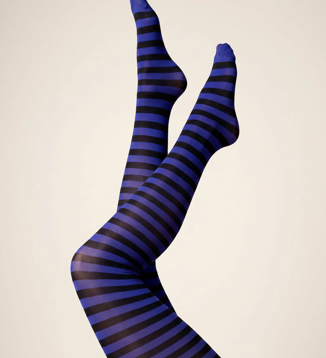 Striped Tights - Electric Blue