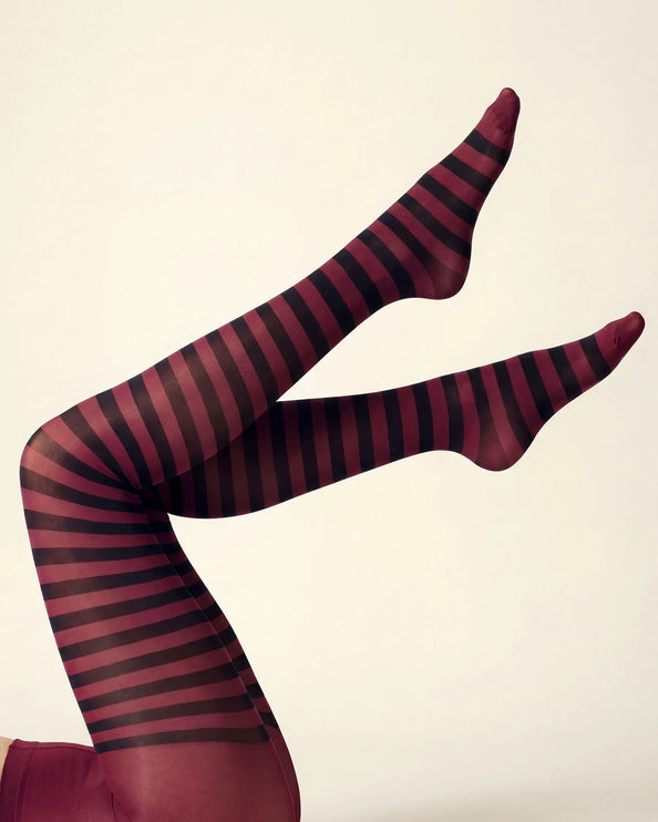 Striped Tights - Fine Wine