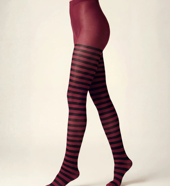 Striped Tights - Fine Wine