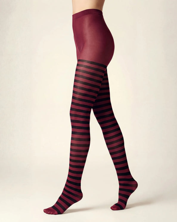Striped Tights - Fine Wine