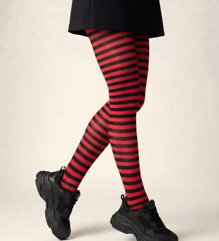 Striped Tights - Red Passion
