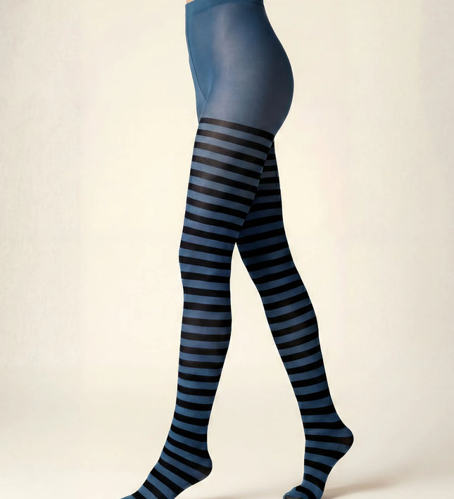 Striped Tights - Teal