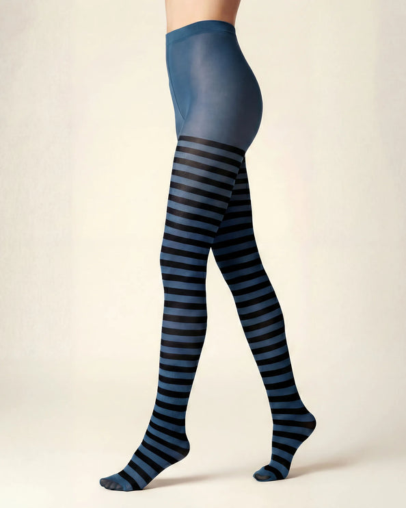 Striped Tights - Teal