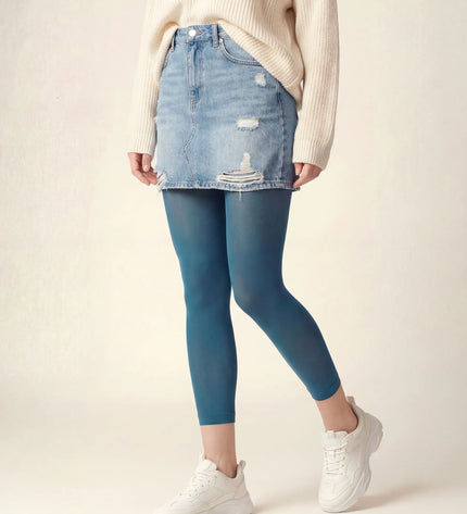 Teal Footless Tights