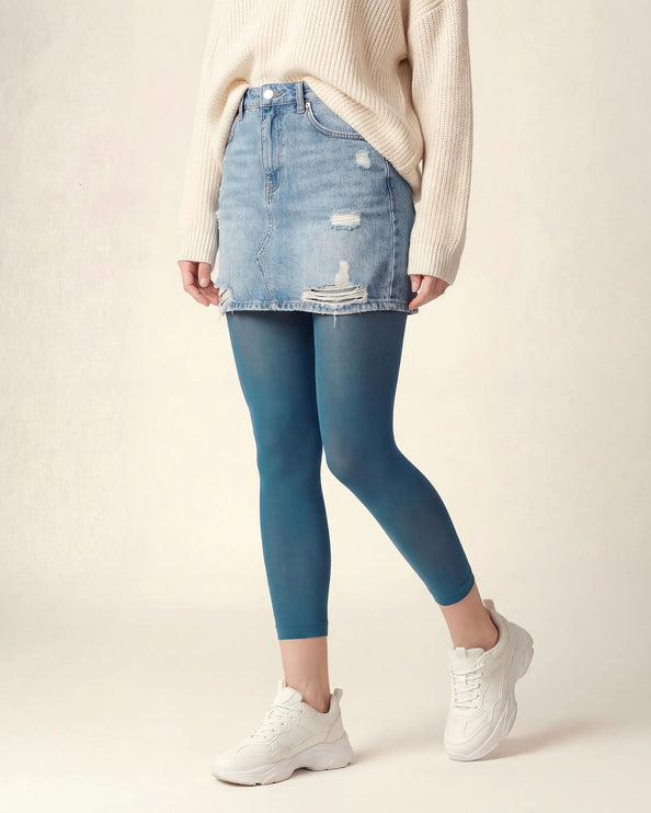 Teal Footless Tights